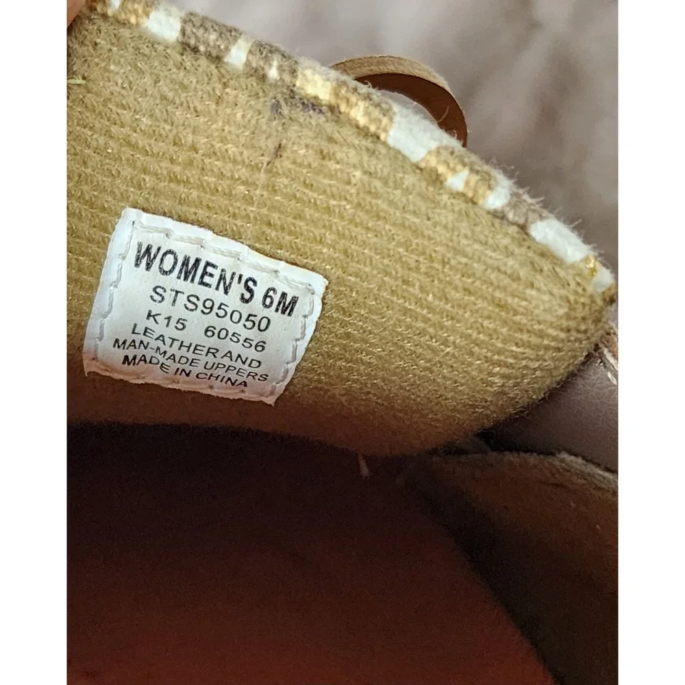 Sperry Top-Sider Angelfish Taupe Gold Boat Shoes Loafers Womens 6